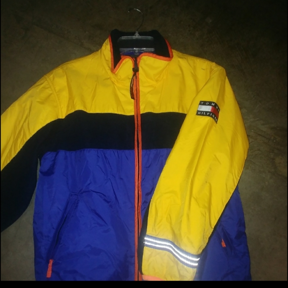 Vtg Tommy Hilfiger Hybrid Fleece Nylon Deck Jacket
